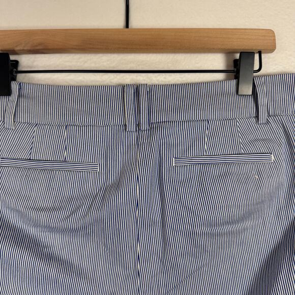 Talbots Womens The Perfect Crop Pants Blue Pinstripe Cotton Blend Petite 10P - Picture 5 of 10